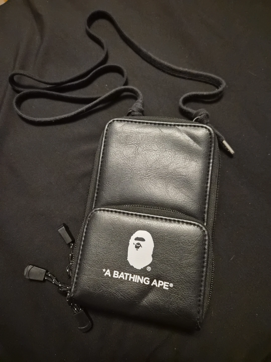 A Bathing Ape BAPE Camo Card Holder Wallet w/ Strap