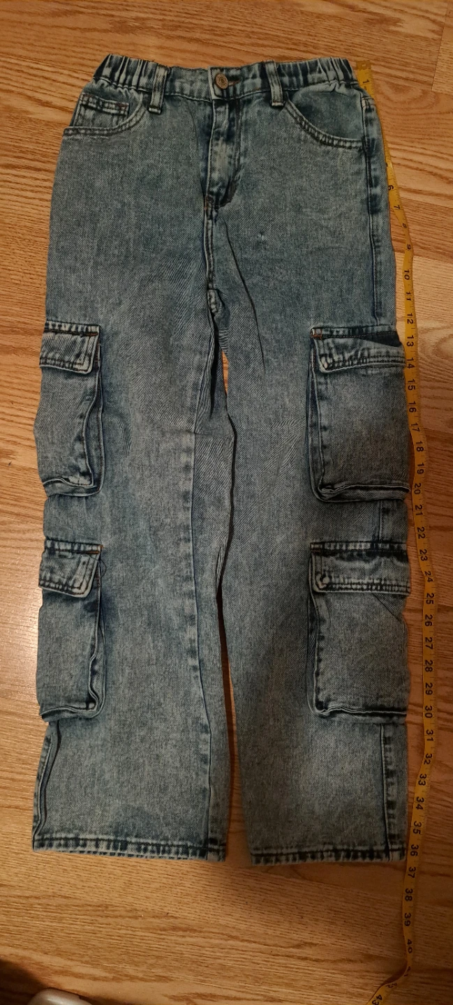 Acid Wash Cargo Baggy Jeans