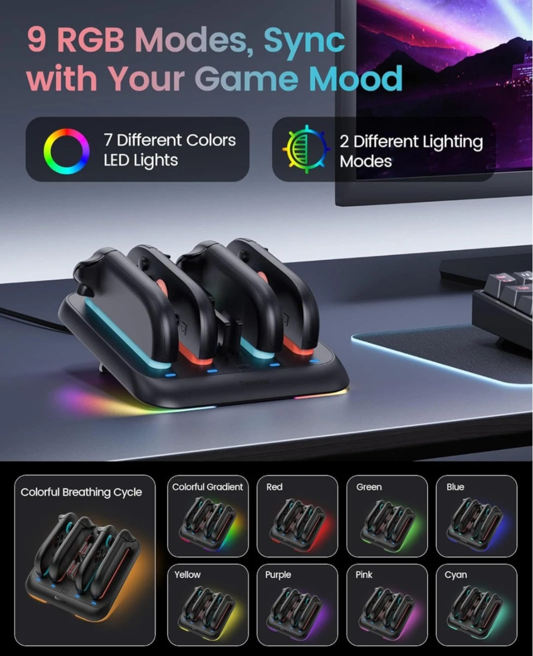 Charging Station for 4 Nintendo Switch Joy - photo 3