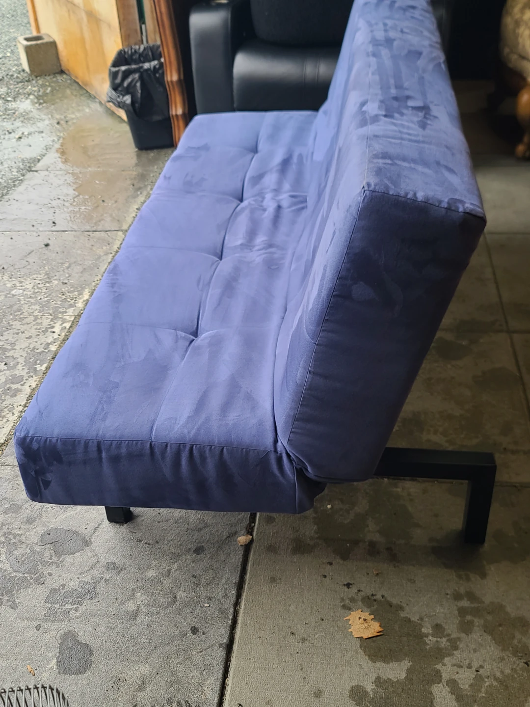Blue Tufted Futon Sofa - photo 2