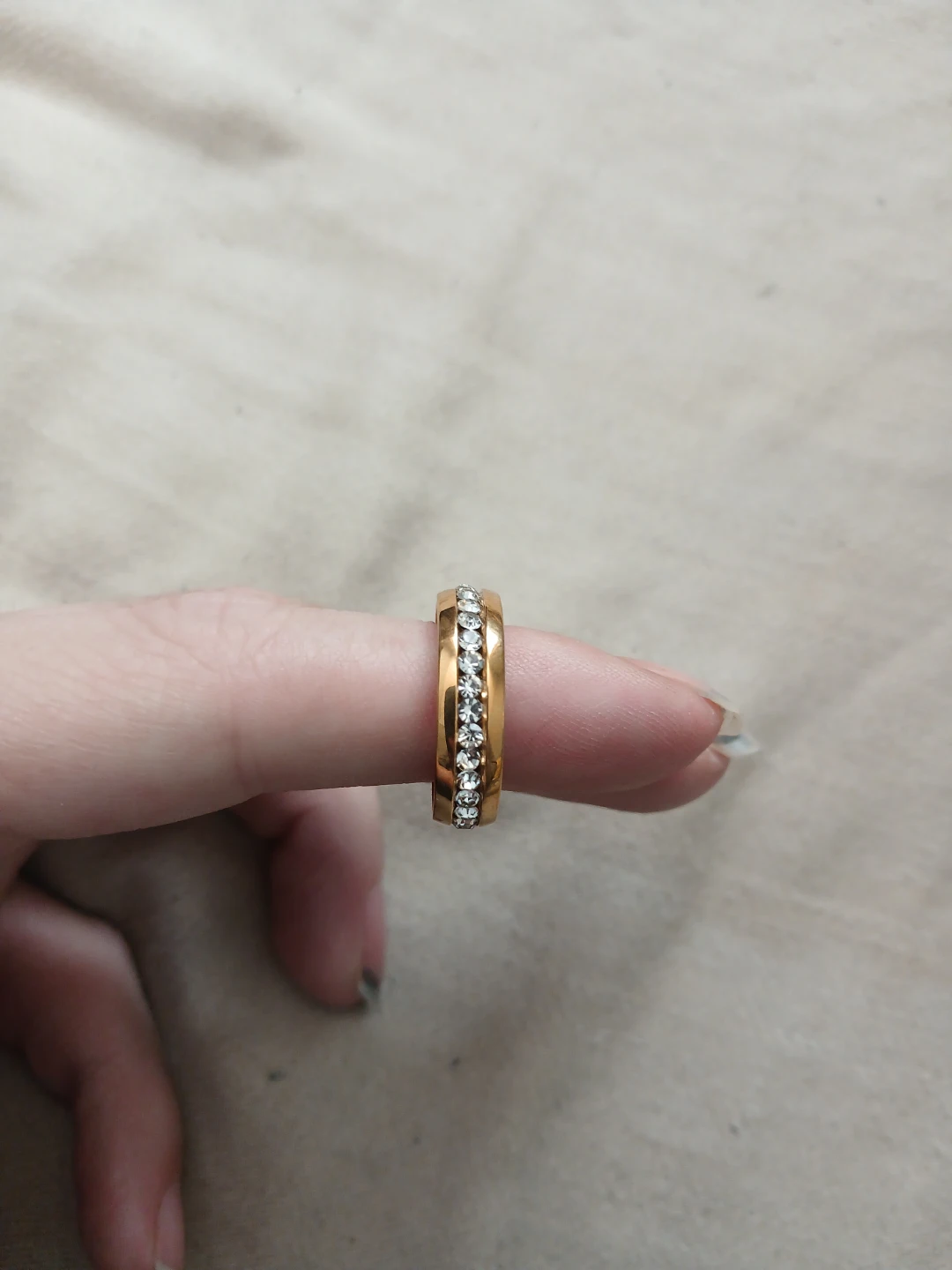 Titanium And Synthetic Cubic Zirconia Ring
