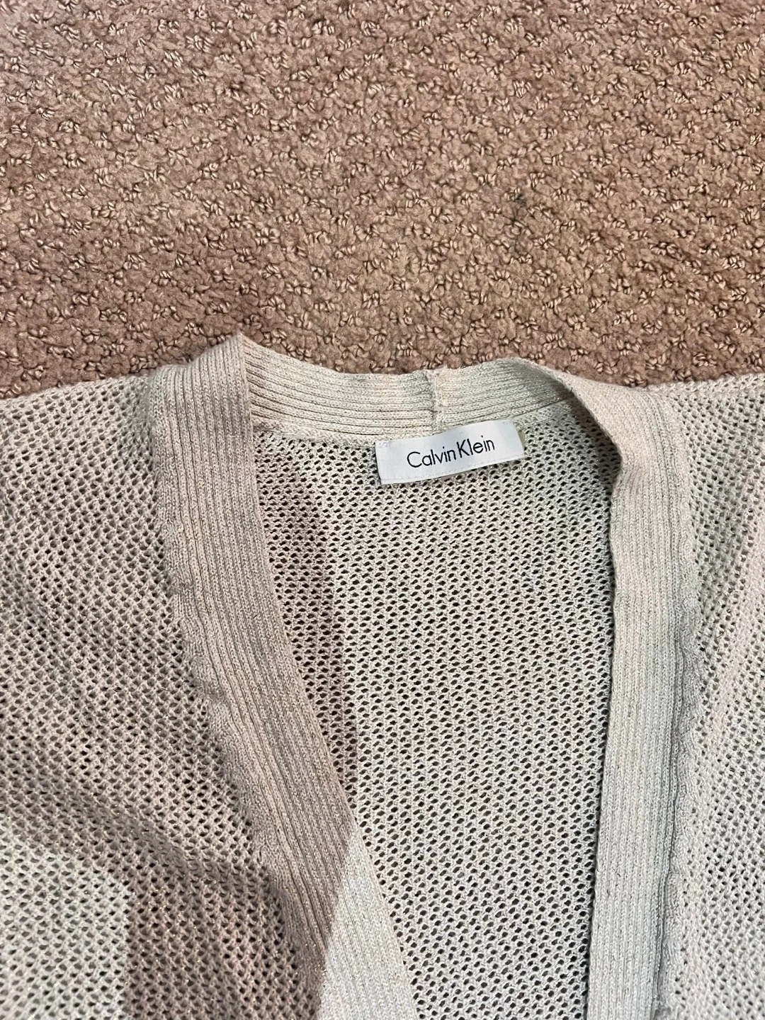 Calvin Klein Beige Knit Bell Sleeve Cardigan - photo 2