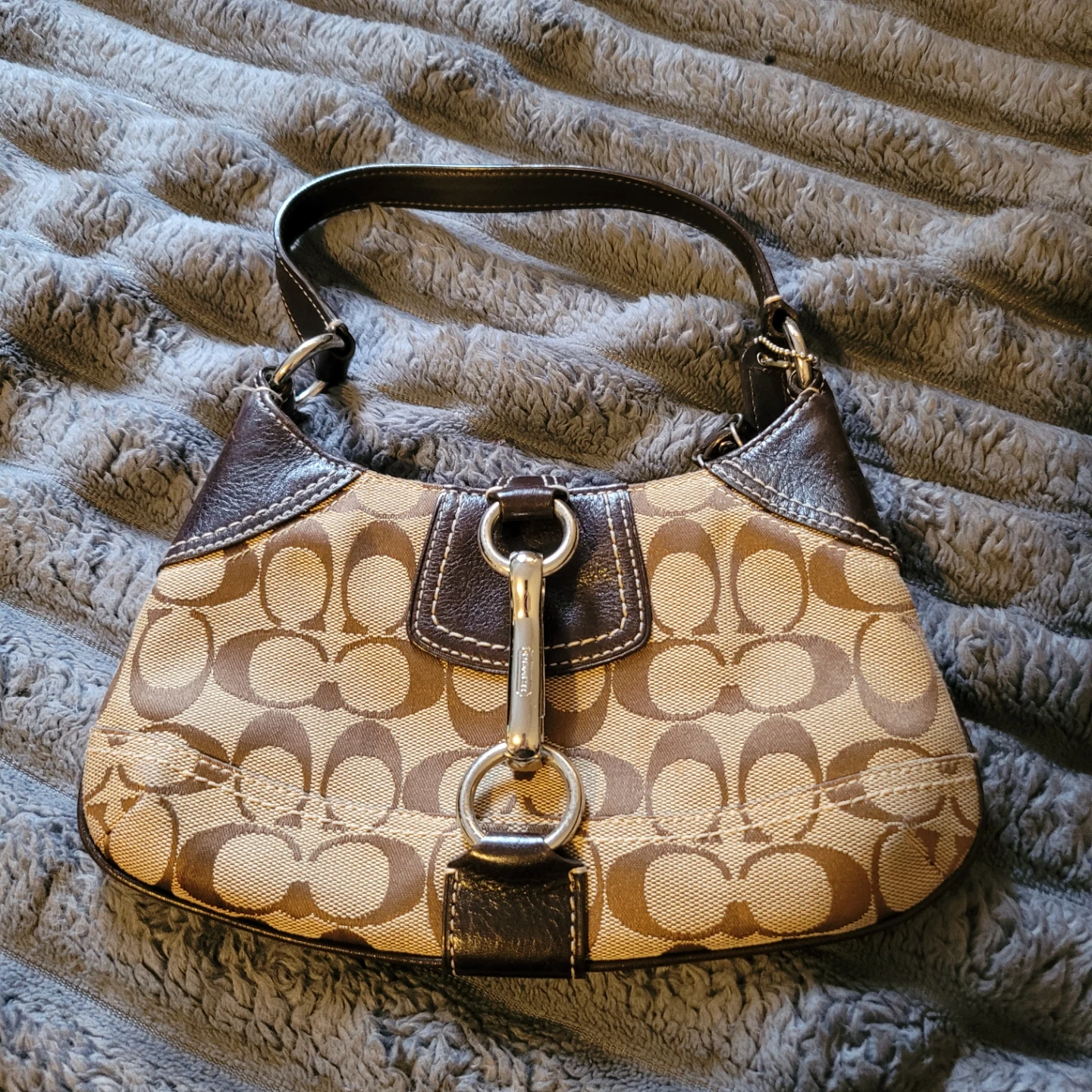 Coach Signature Monogram pochette shoulder bag