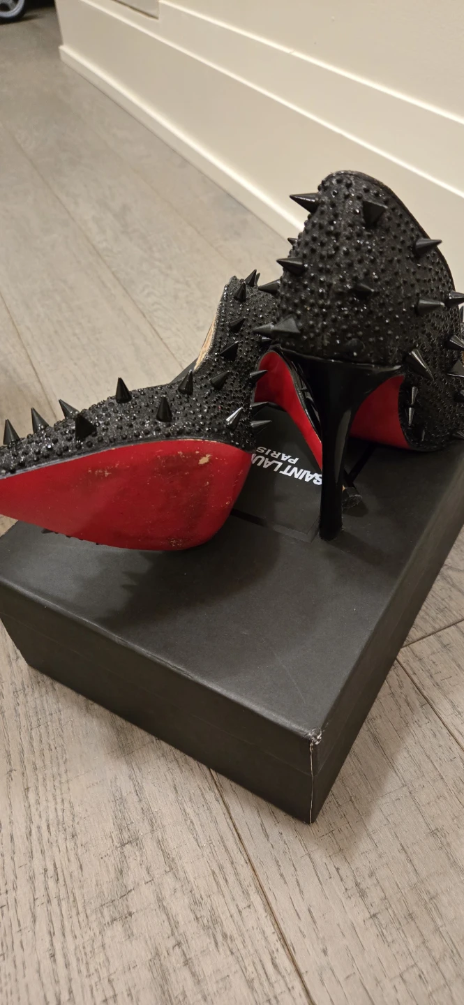 Christian Louboutin Black Spiked Heels size 38 - photo 2