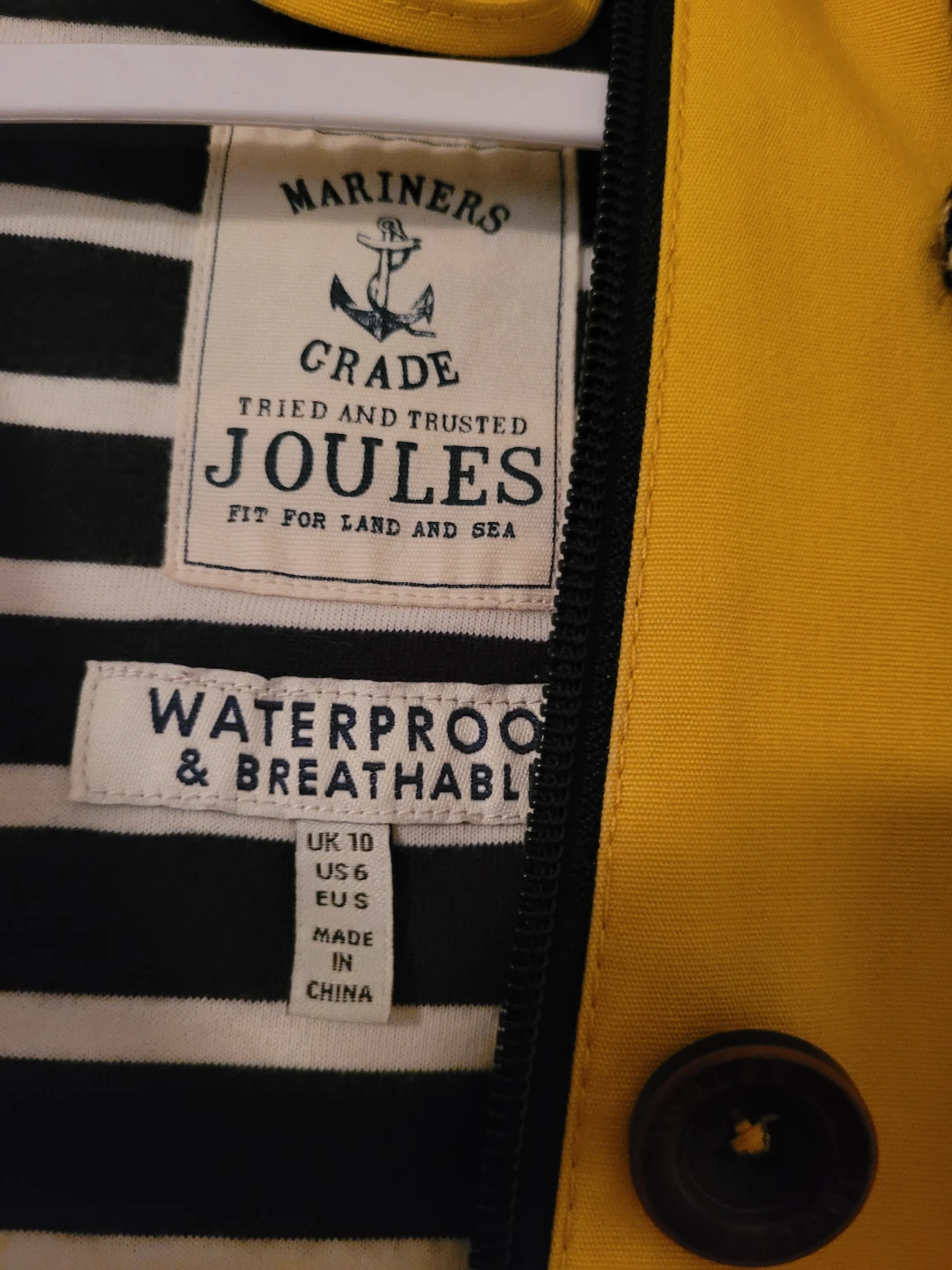 Joules Waterproof Jacket - Yellow, Size 6 US - photo 4