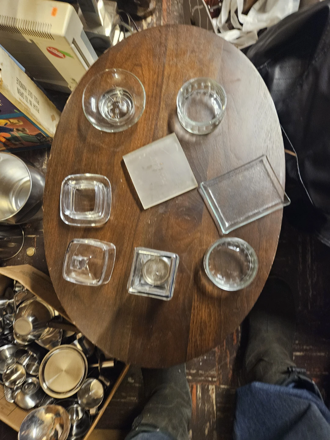 Assorted Clear Glass Small Dishes and Coasters - photo 5