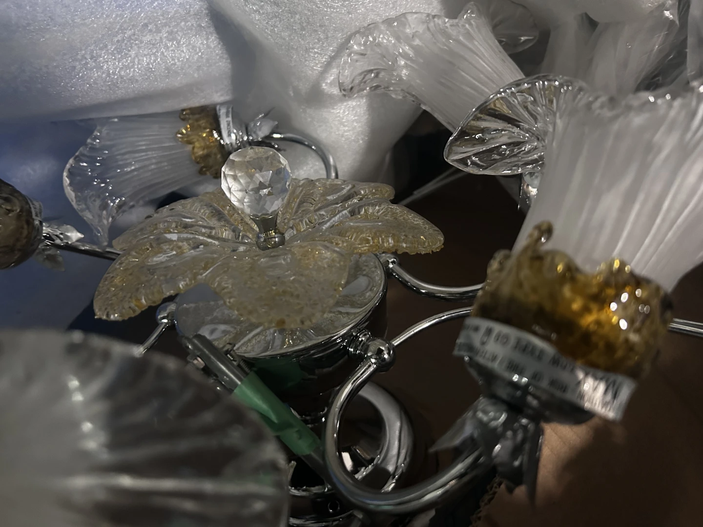 Chandelier with glass flower accents - photo 4