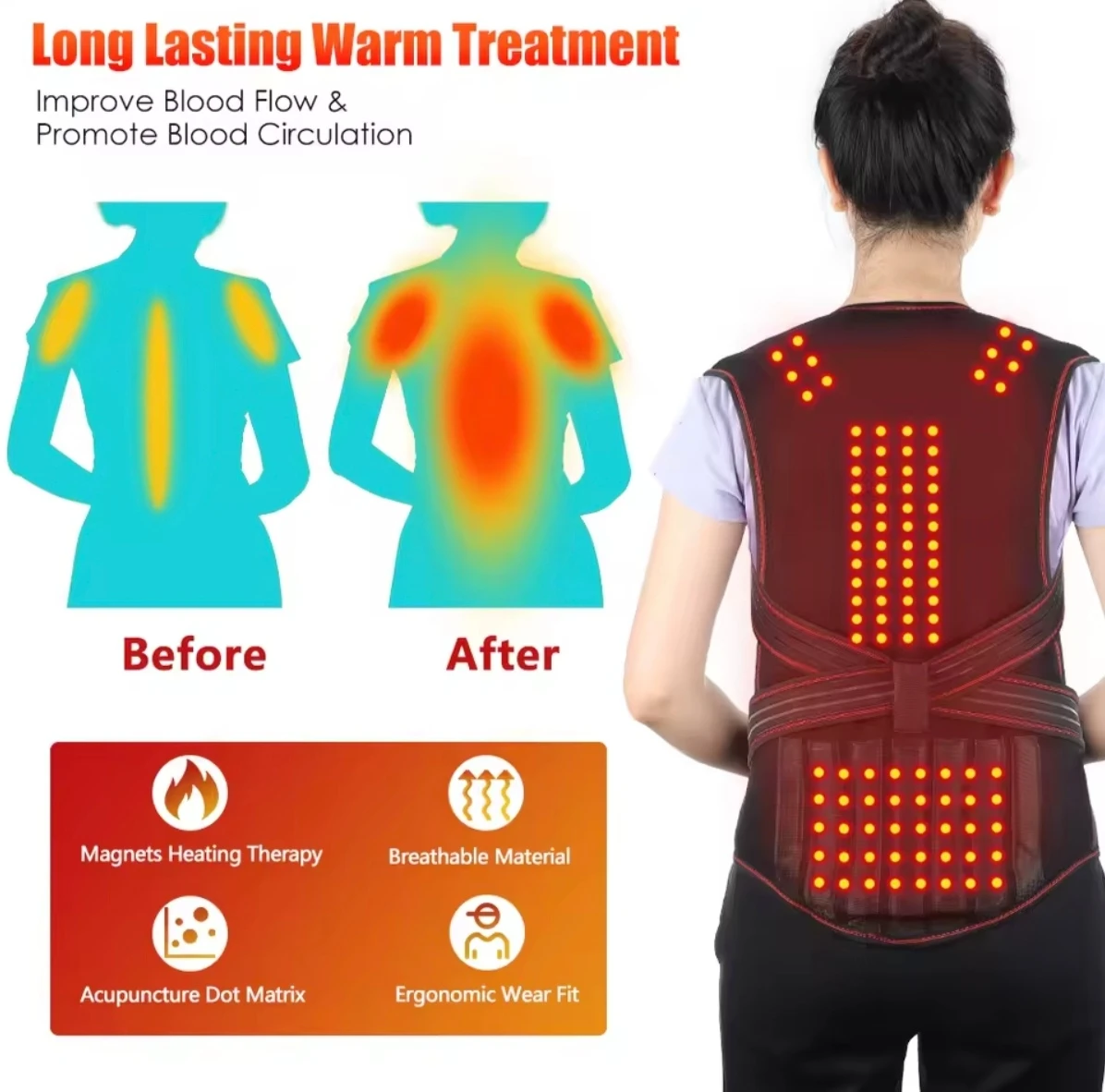 Heated Back Brace with 111 Magnets - photo 3