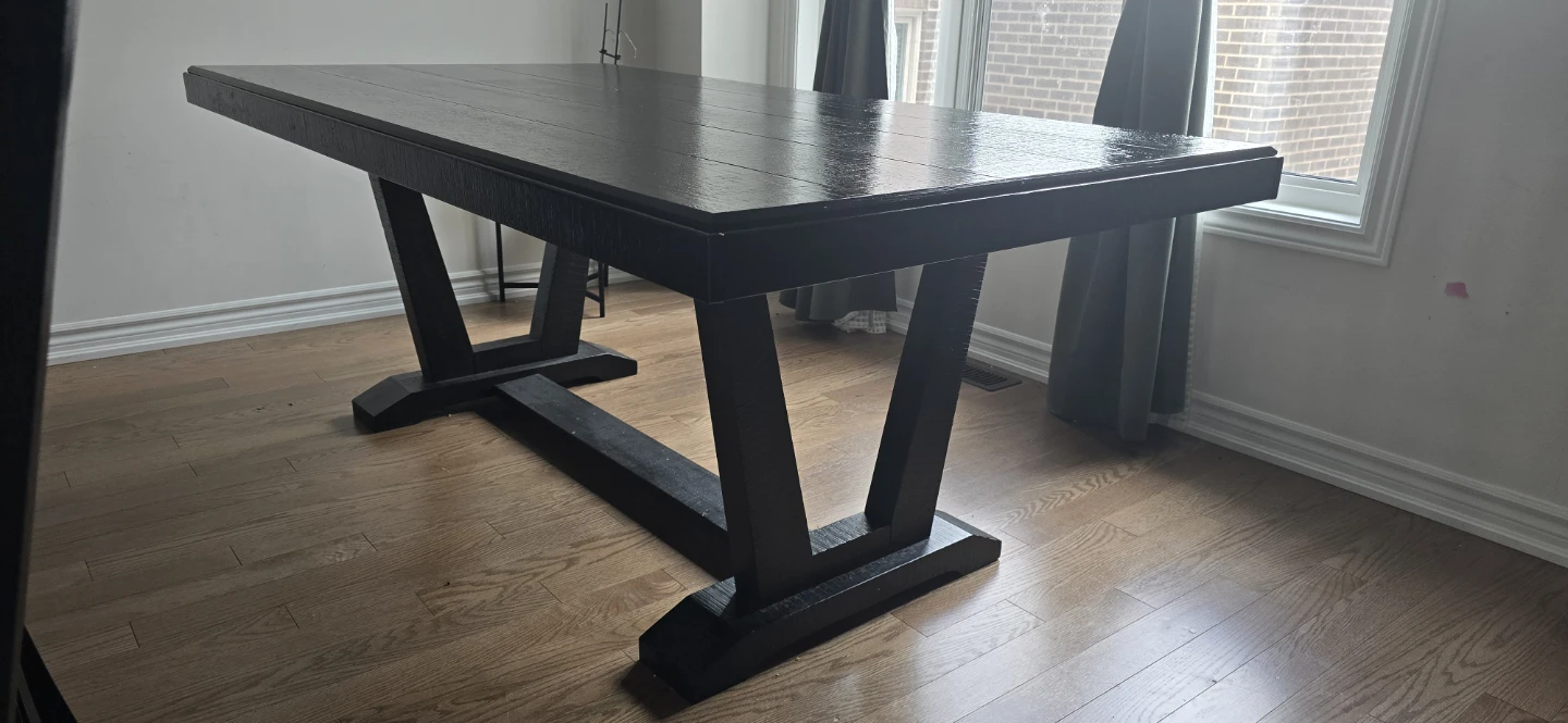 Black Dining Table Set with 4 Chairs and Bench - photo 4