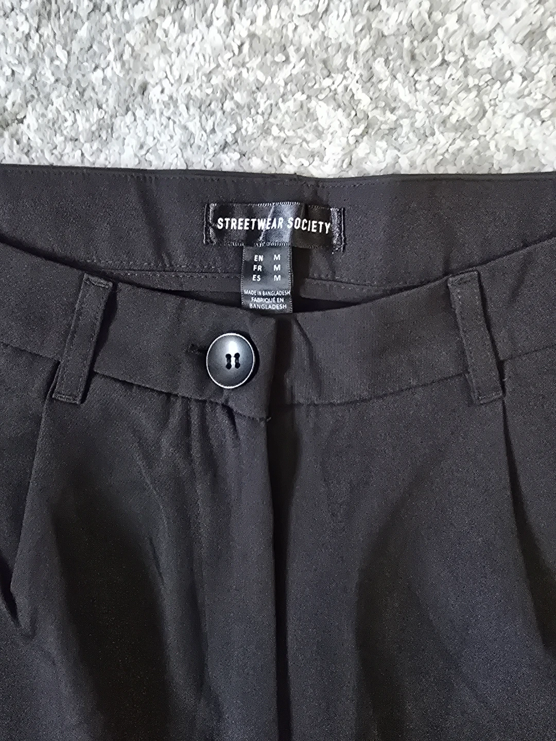 Streetwear Society Black Wide-Leg Trousers - Size M - photo 2