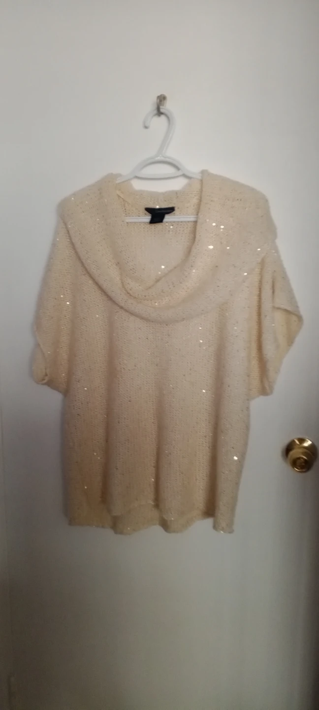 Calvin Klein Jeans Women's Sequin Cowl Neck Sweater L/G