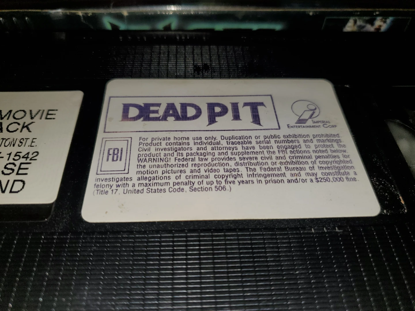 (Rare) VHS DEAD PIT Tape (Damage only on cover as seen) - photo 4