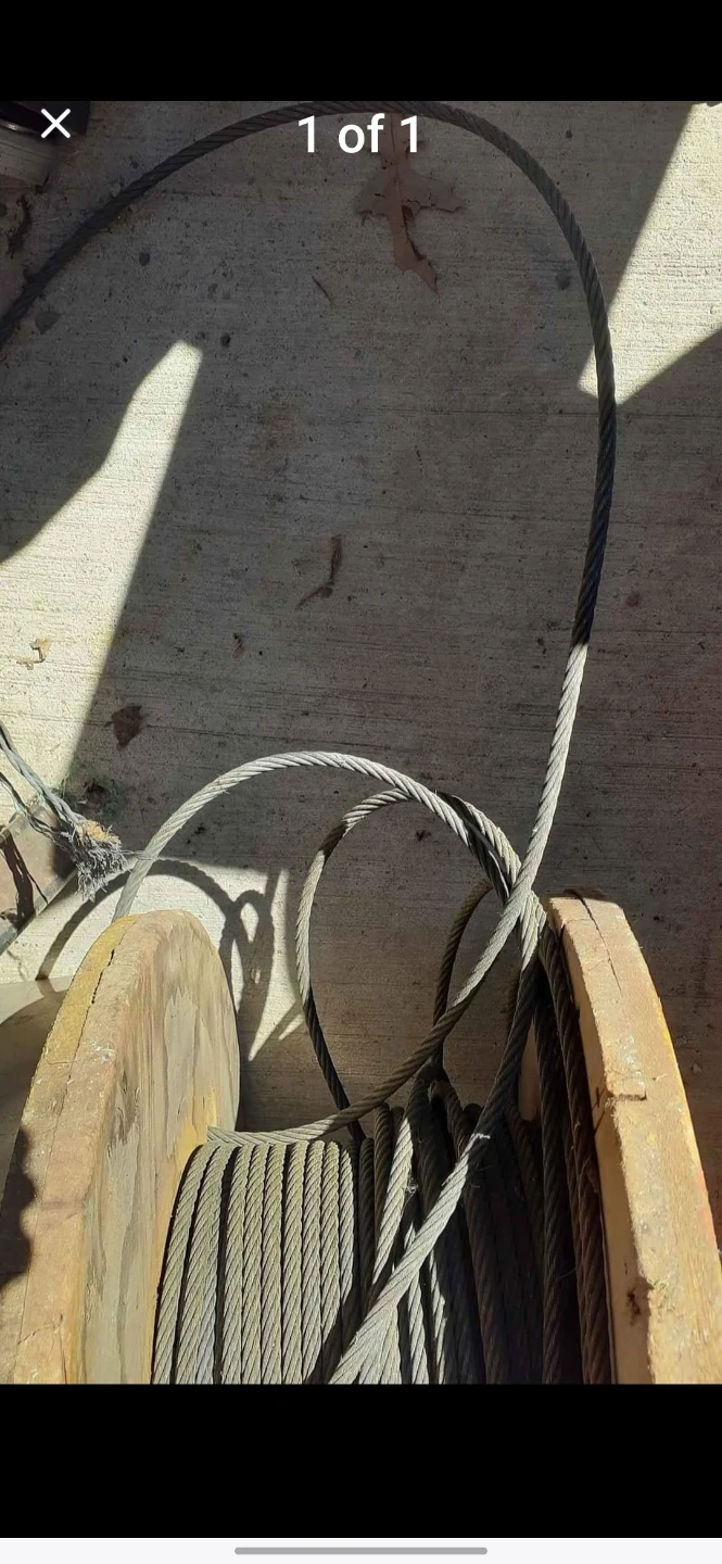Steel Cable on Wooden Spool