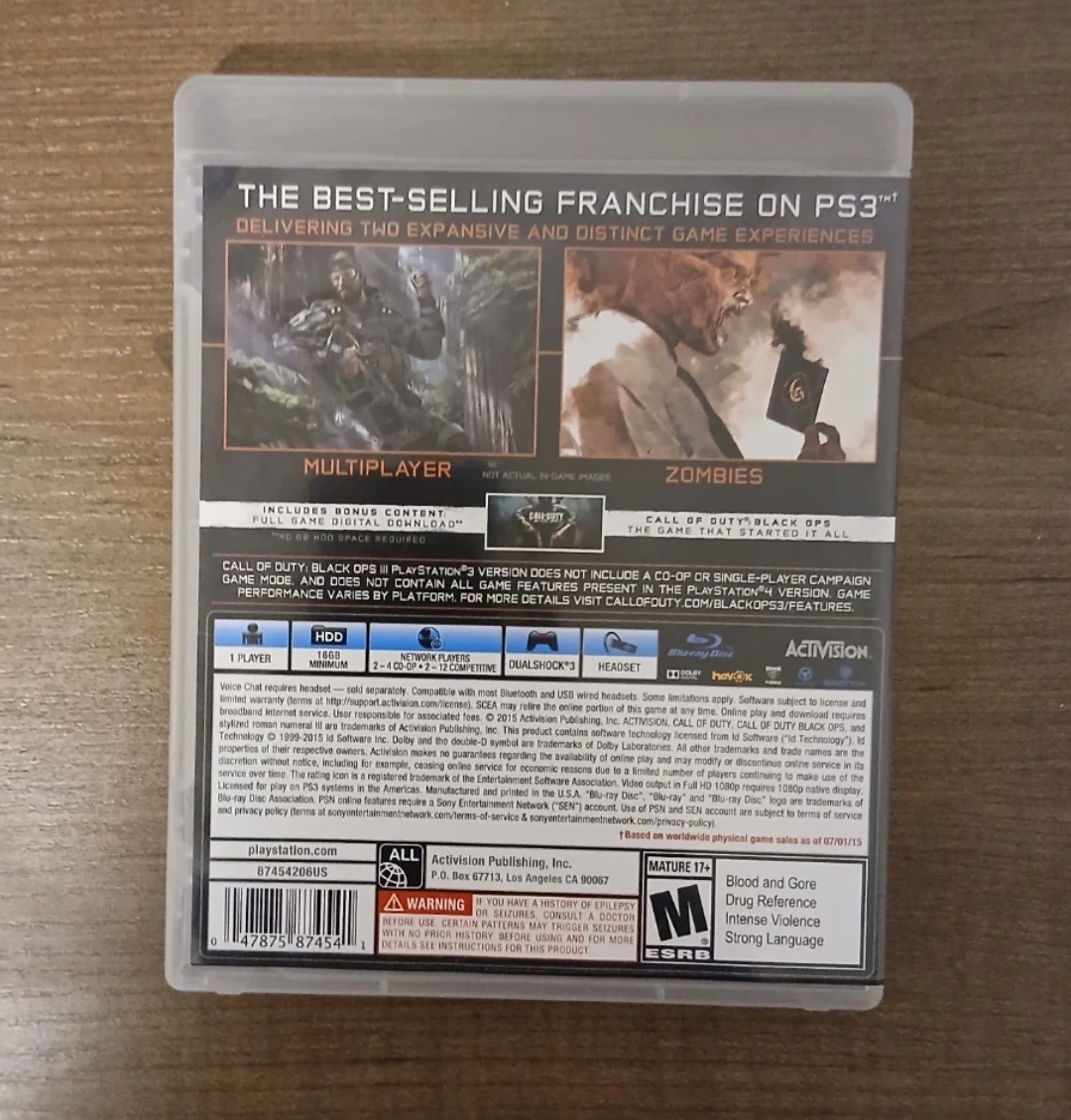 Call of Duty: Black Ops III - PS3 Game - photo 3
