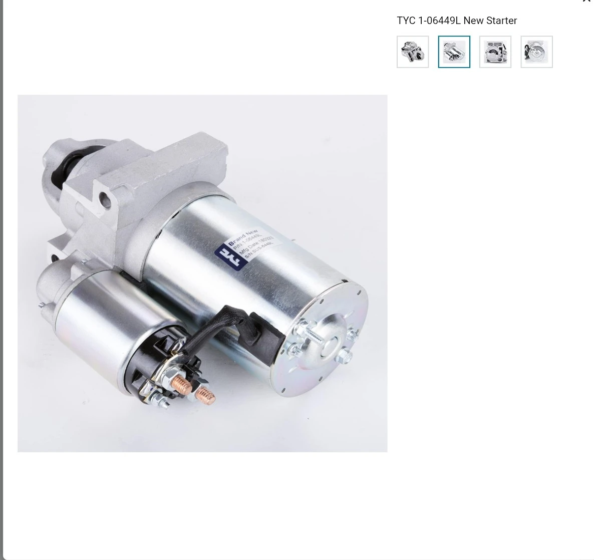 TYC 1-06449L Starter Motor 12 Volts