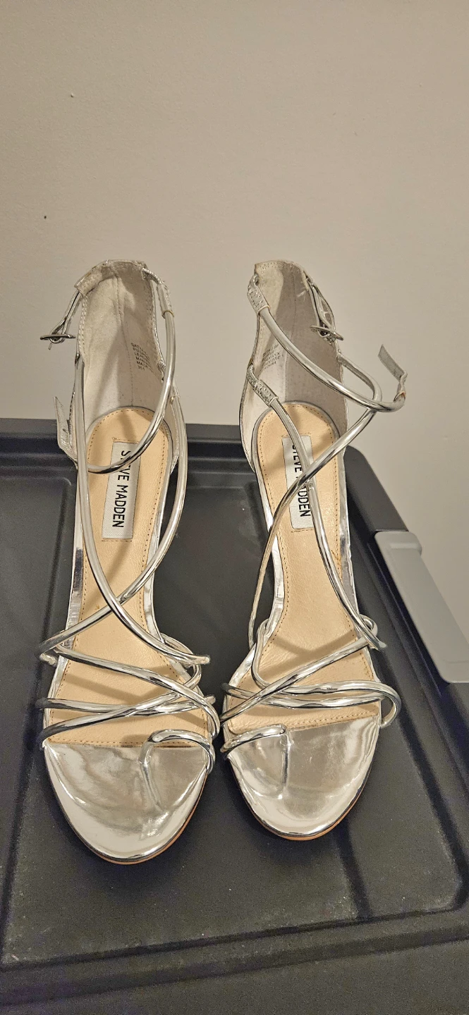 Steve Madden Gold Strappy Stiletto Heels - photo 5