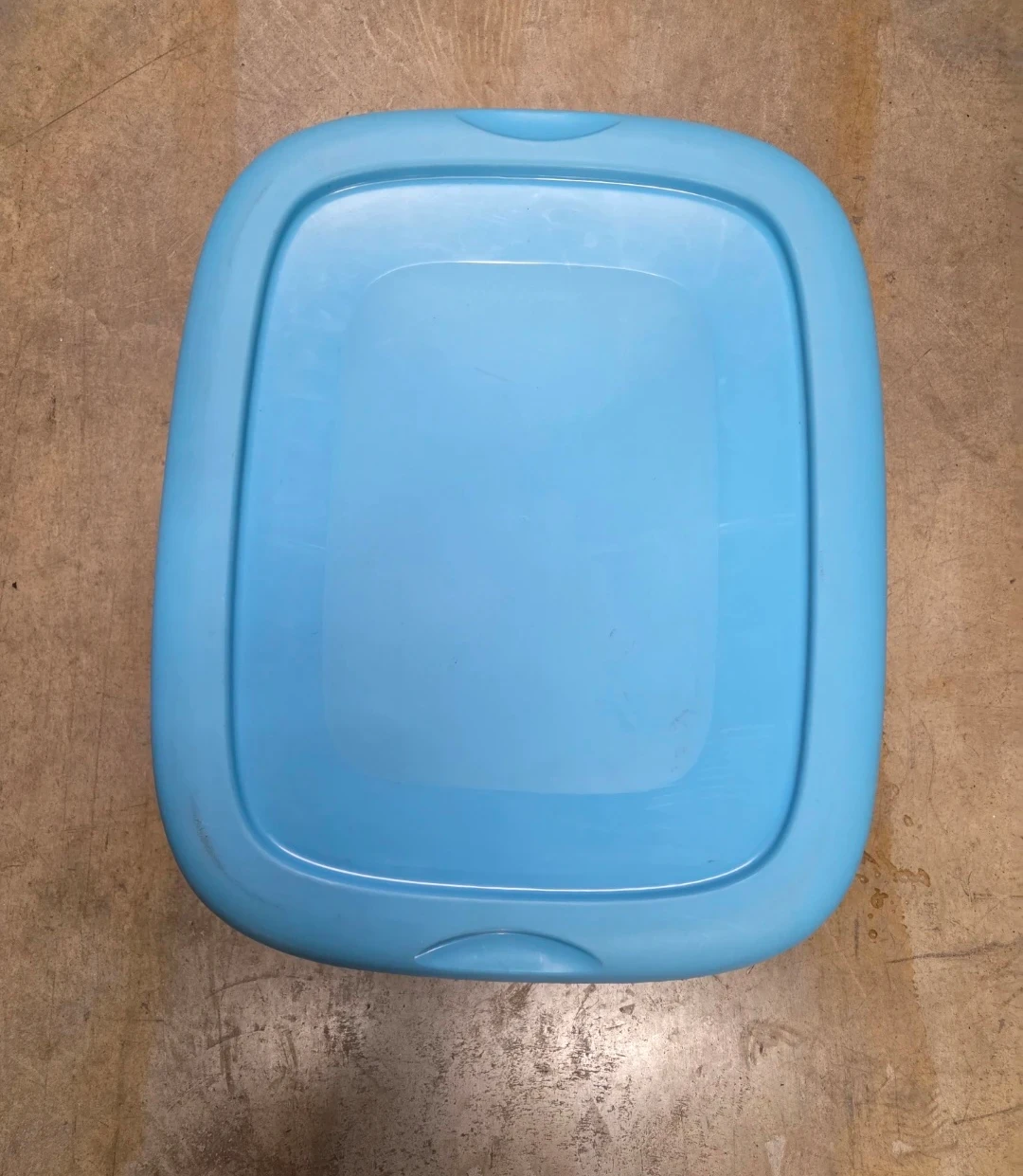 Blue Plastic Storage Bin with Lid - photo 3