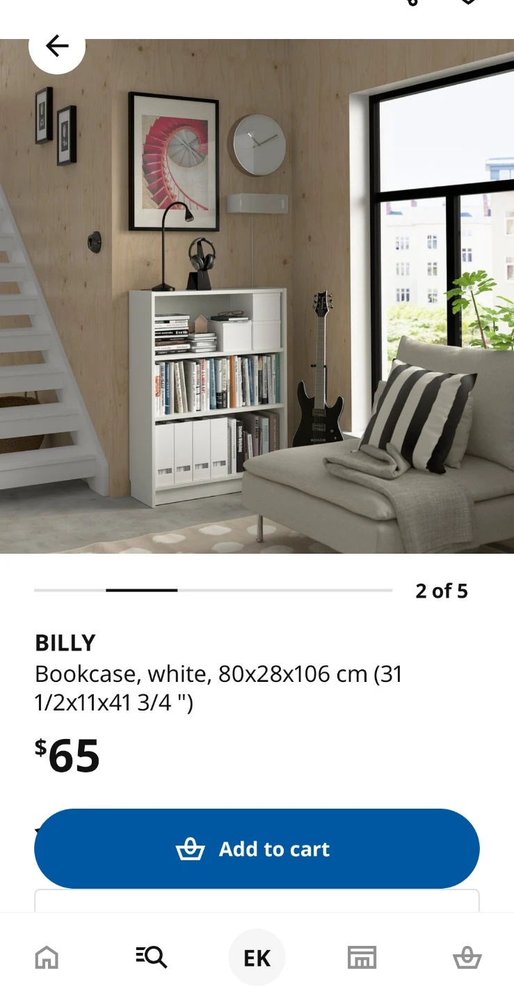 IKEA Billy Bookcase - White 80x28x106 cm 🥕