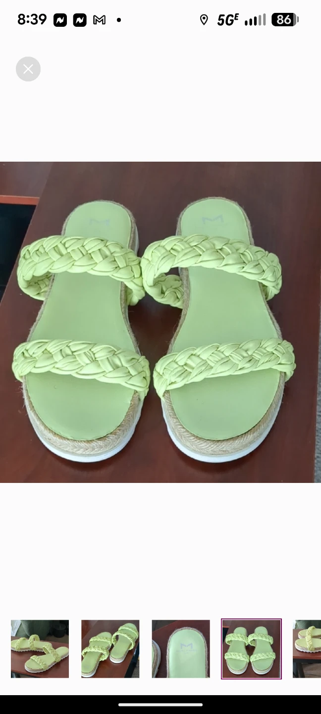Marc Fisher Mint Green Braided Sandals Slip-On Comfort - photo 4
