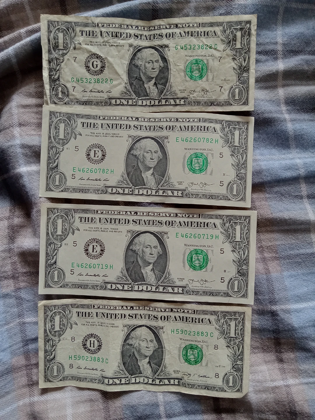 US Currency - One $20, One $5, and Four $1 Bills - photo 2