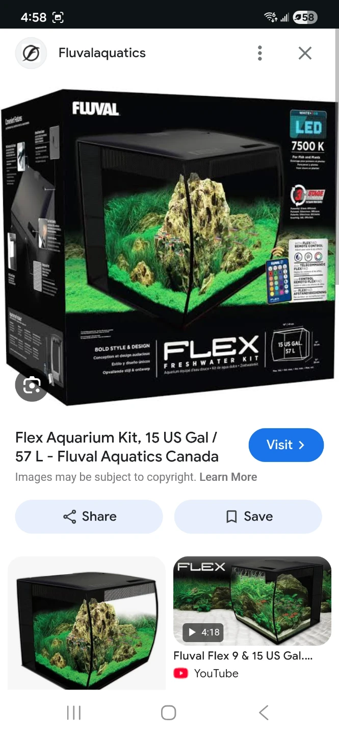 Fluval FLEX Freshwater Aquarium Kit, 15 US Gal / 57 L