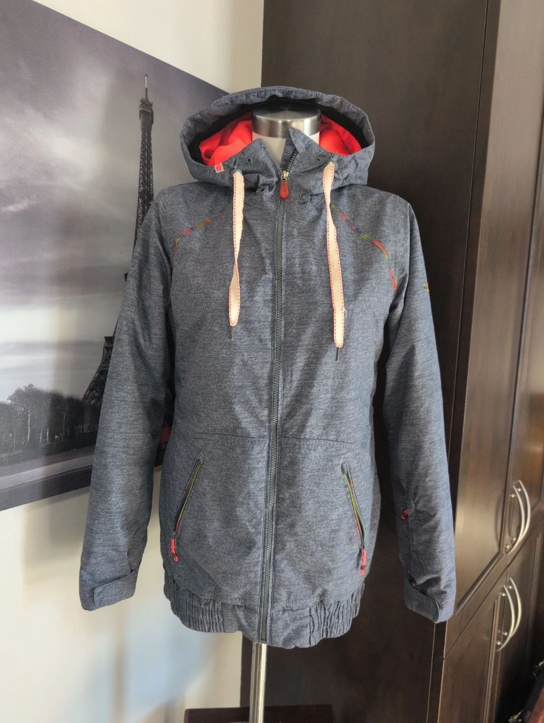Women's Grey Hooded Jacket size xs