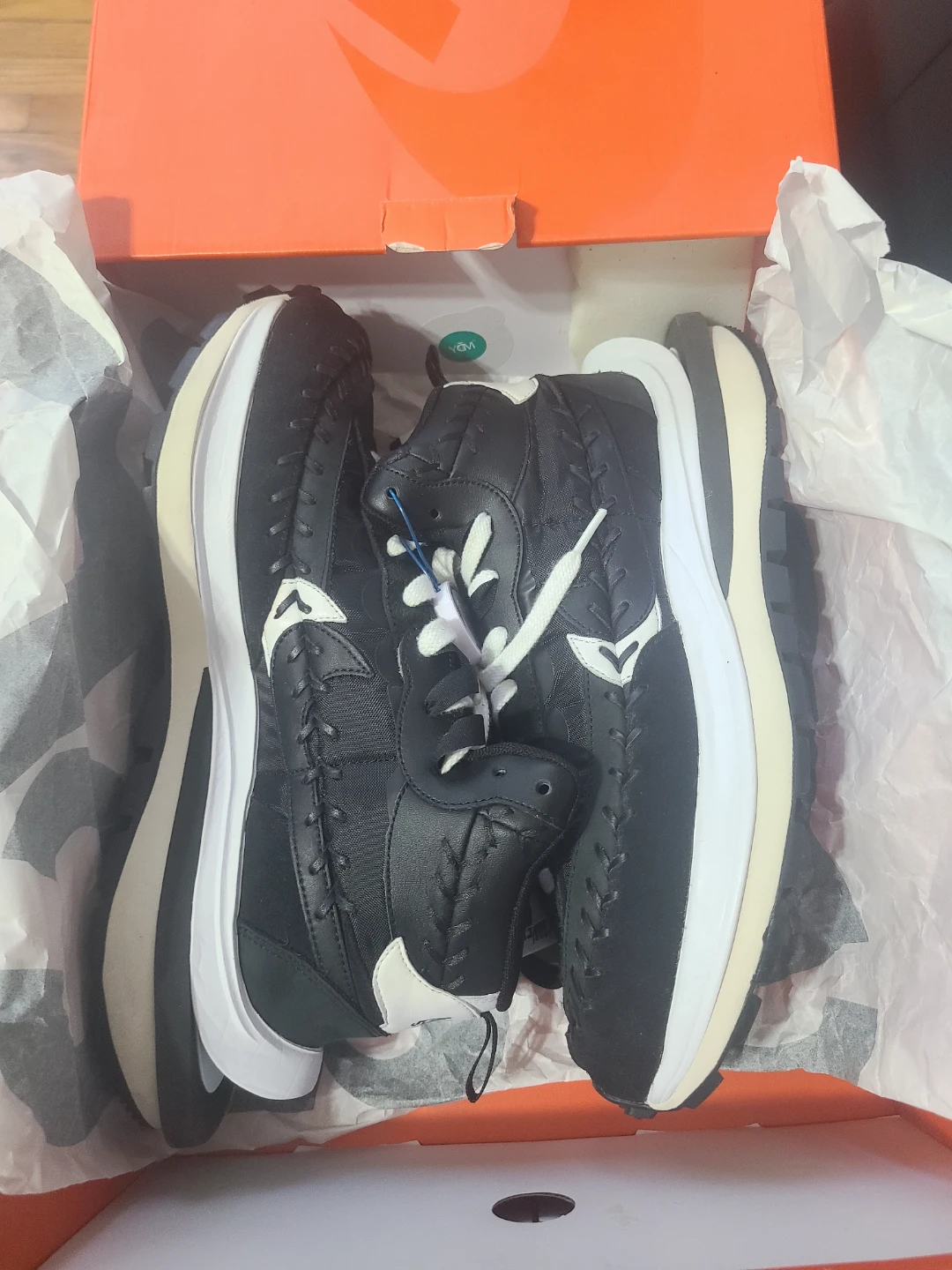 Nike x Sacai x Jean Paul Gaultier Vaporwaffle "Black" size 11.5