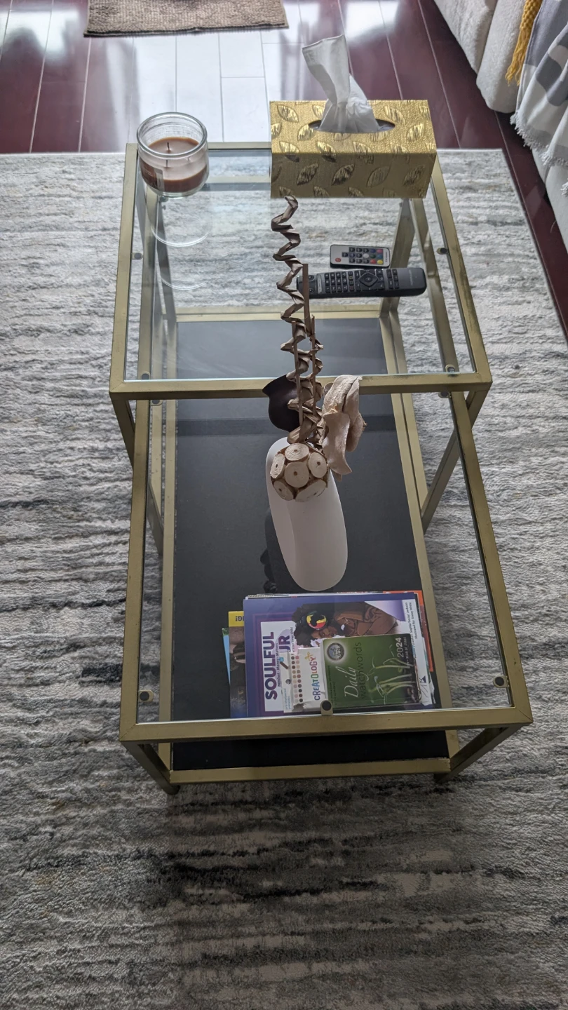 Gold Frame Glass Coffee Table