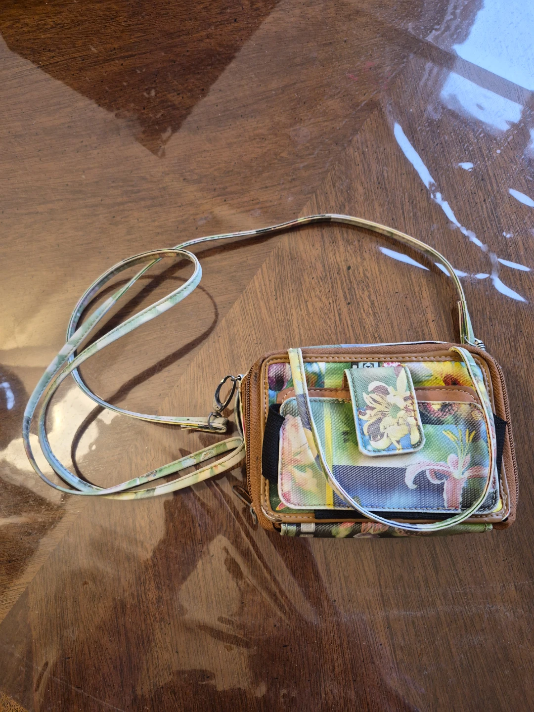 Floral Print Clutch Wallet with Strap - photo 2