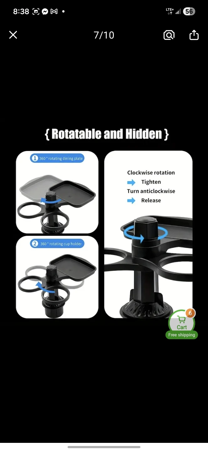 Car Cup Holder Extender with Tray - photo 2