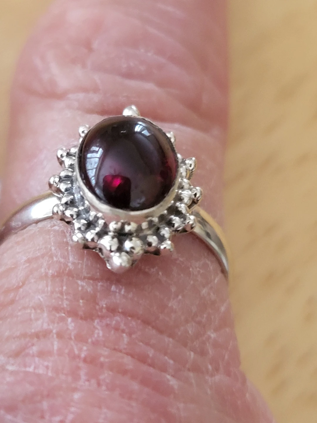 925 Sterling Silver Garnet Ring - photo 5
