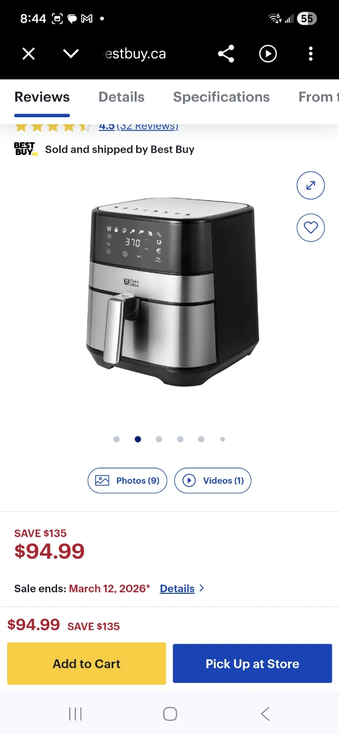 Ultima Cosa Presto Luxe Air Fryer 5L / 5.2QT - photo 3