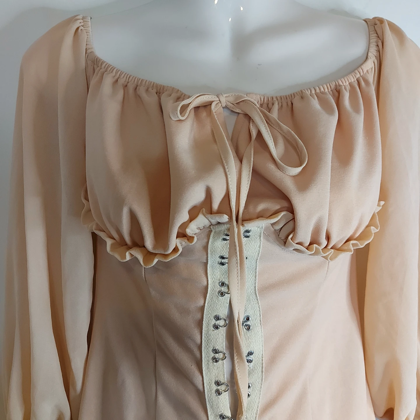 PrettyLittleThing Peach Corset Dress - Size UK 8 / US 4 - photo 2