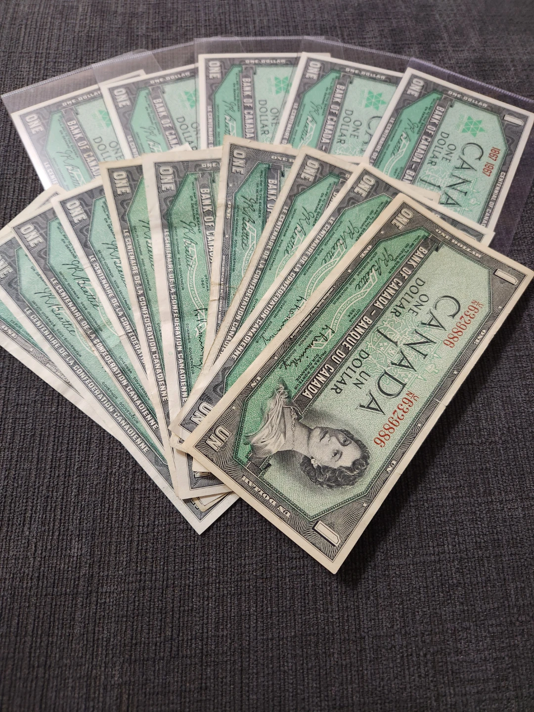 Bank of Canada 1967 Centennial One Dollar Bills