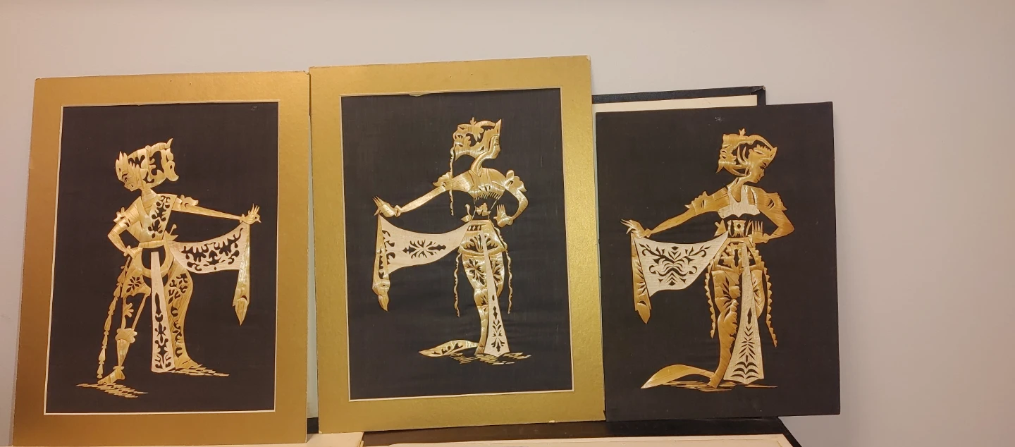 Set of 3 Framed Straw Art Pictures