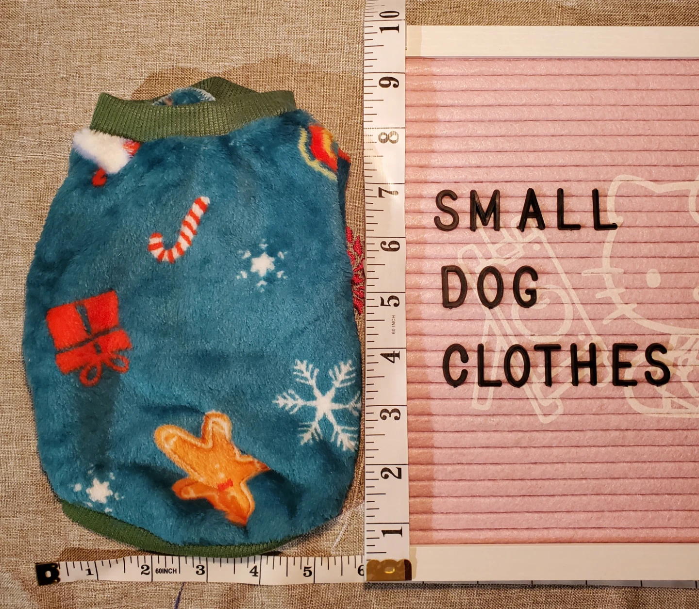 Teal Holiday Dog Sweater - XS