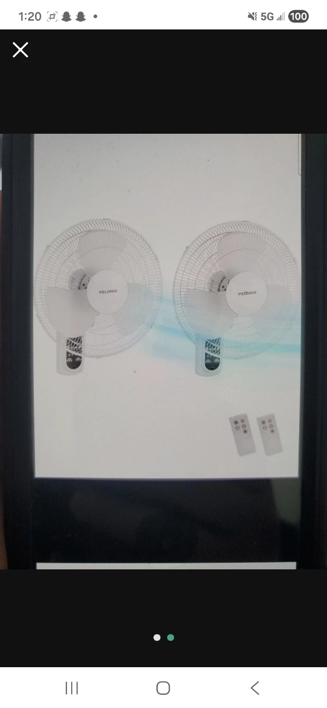 Pelonis Electric Oscillating Wall Mount Fans - 2 Pack