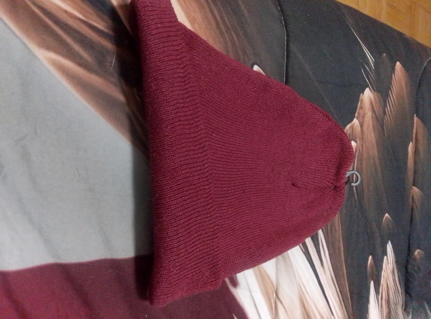 Maroon Knit Beanie Hat