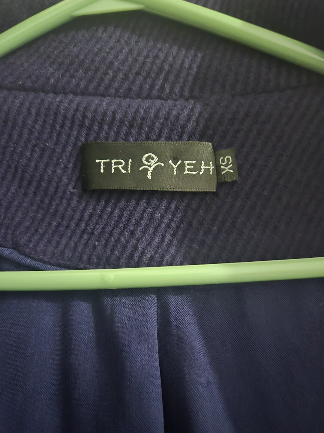 TRI YEH Navy Blue Trench Coat - Size XS - photo 2