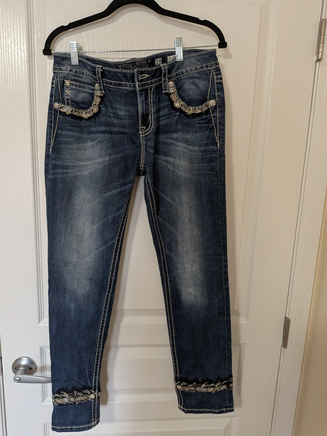Miss Me Embellished Blue Denim Jeans Size 29 - photo 3