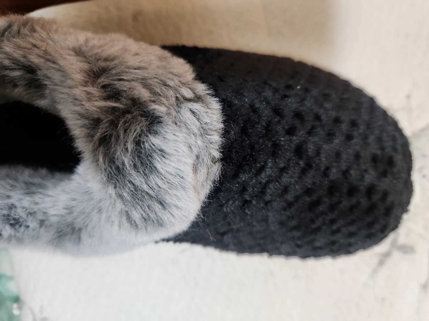 Charter Club Women's Black Faux Fur Trim Slippers - photo 4