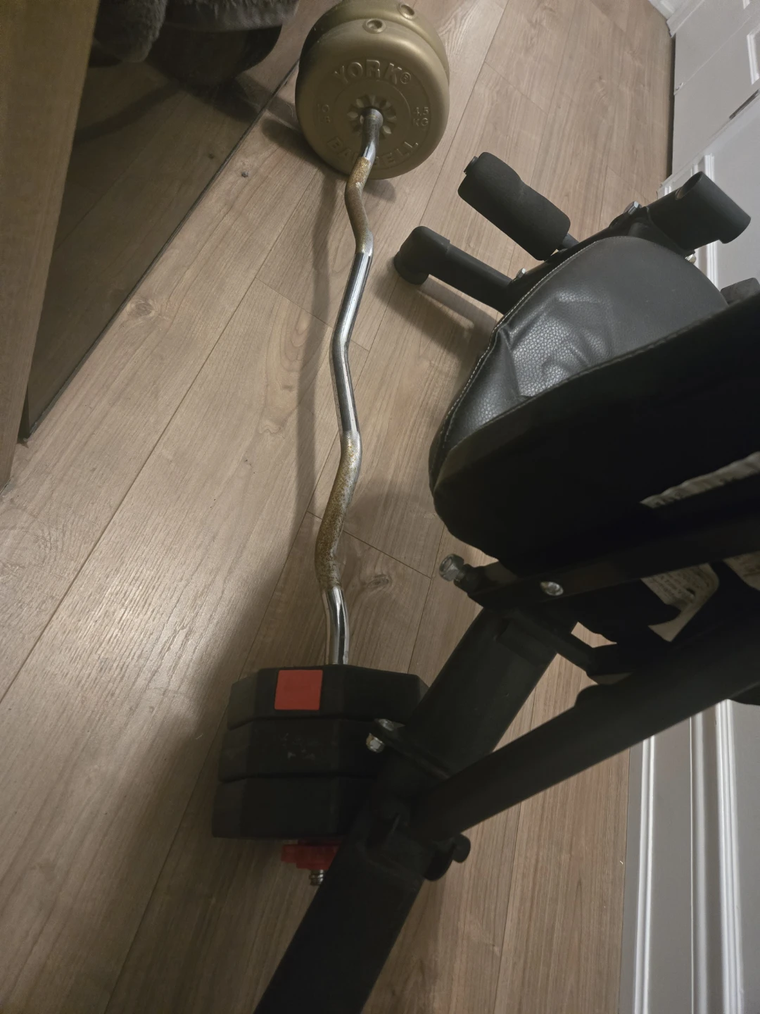 Marcy Weight Bench with Barbell and Weights - photo 4