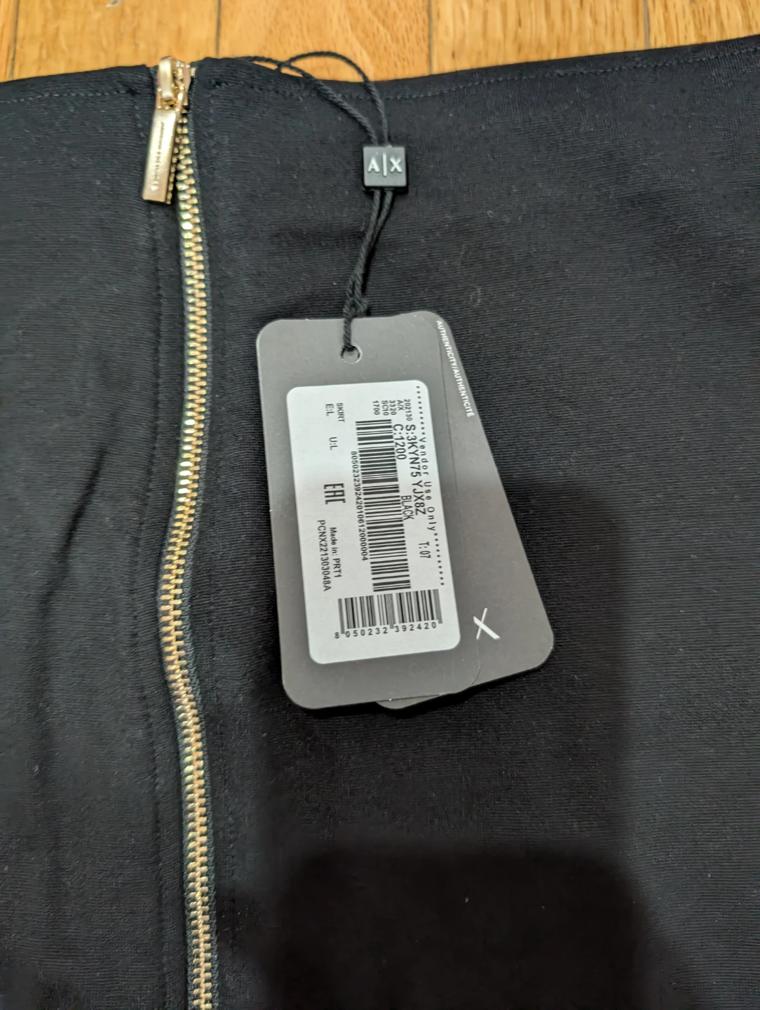 Armani Exchange Black Pencil Skirt with Zip Front - Size L - photo 2