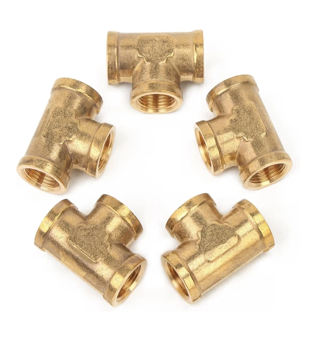 LTWFITTING Brass Pipe Fitting 3/8" Female(Pack of 5)