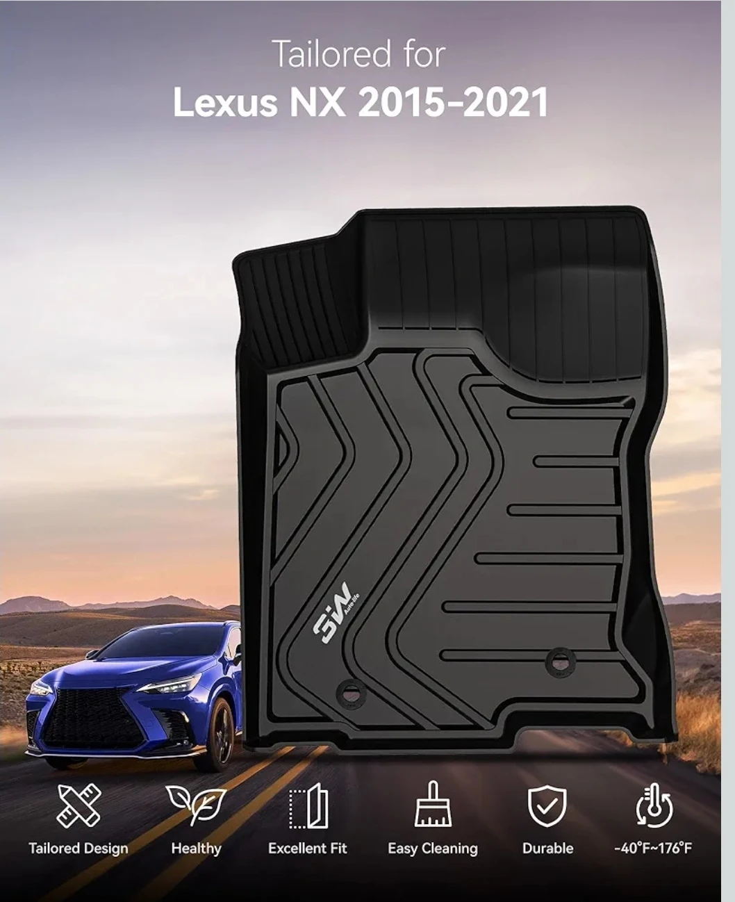 All Weather Floor Mats for Lexus NX 2015–2021, Custom Fit - photo 4