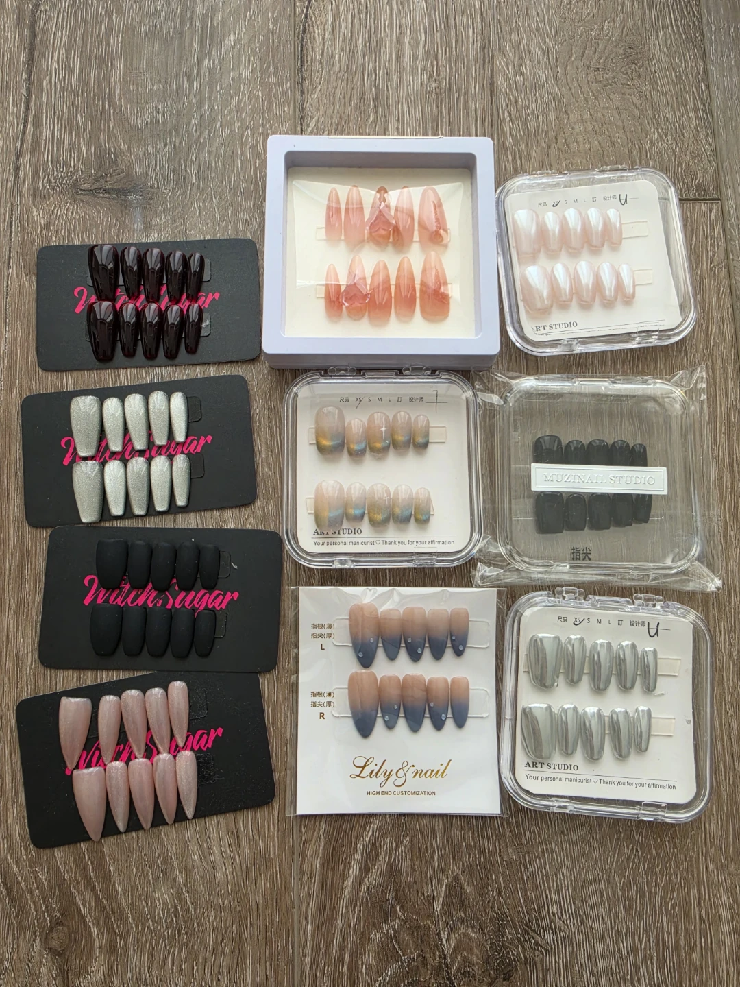 XS sized press on nails and application kit