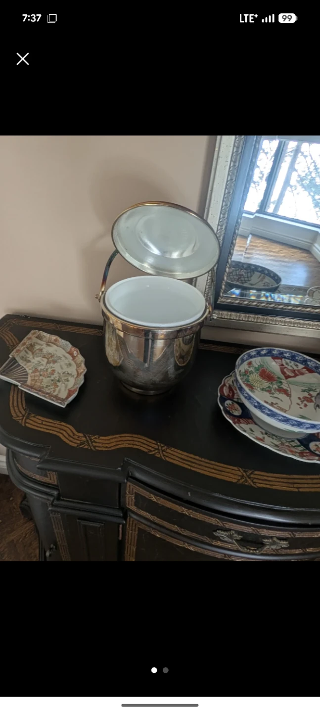 Silver Ice Bucket with Lid