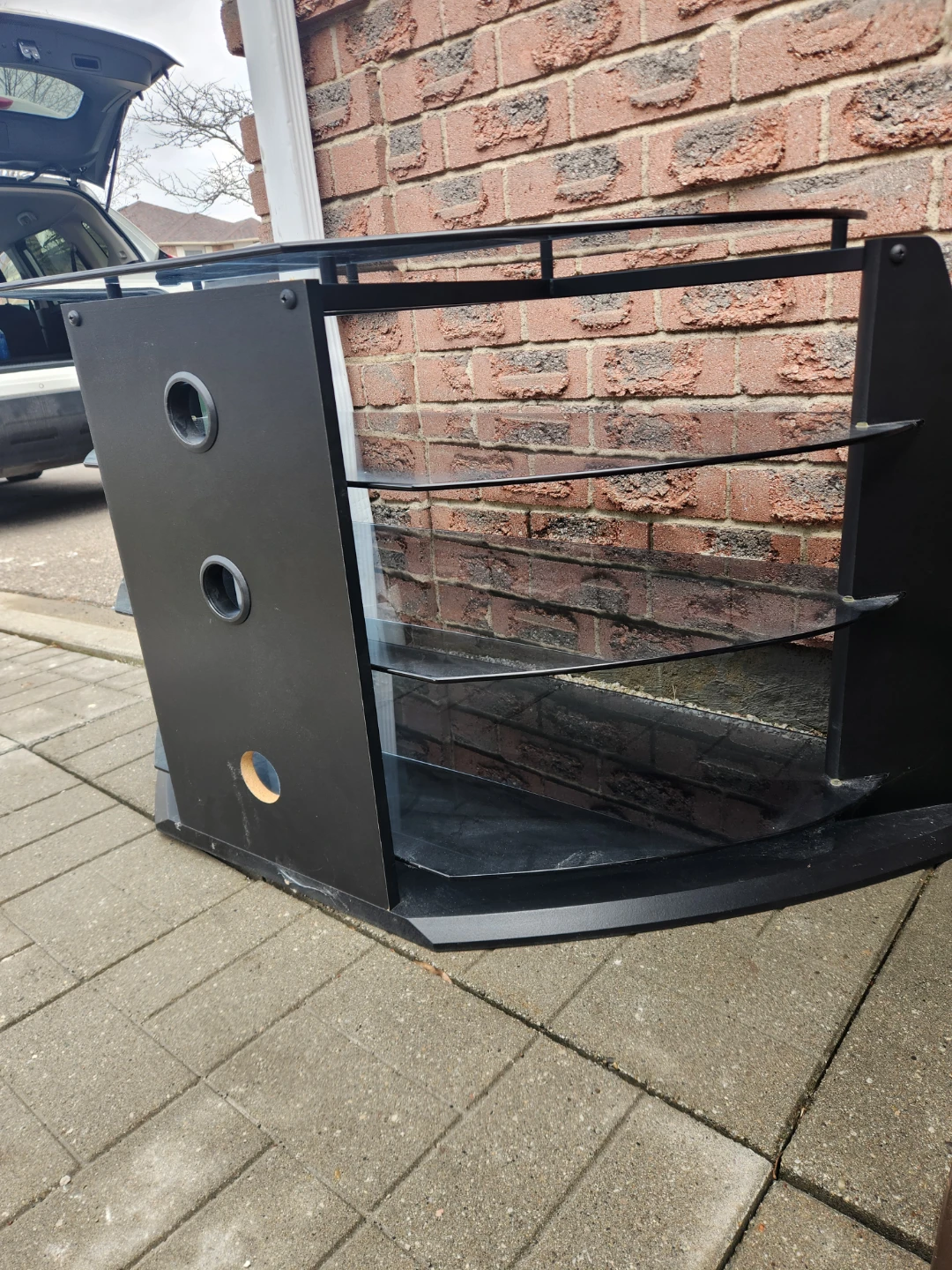 Black Glass Entertainment Stand - photo 2