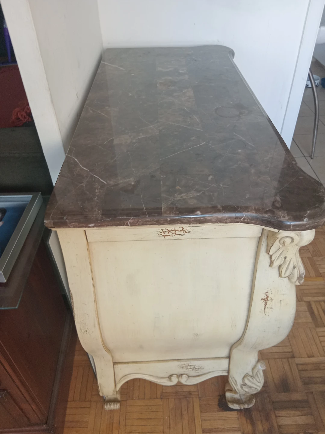 Ornate 2-Drawer Chest with Marble Top - photo 4