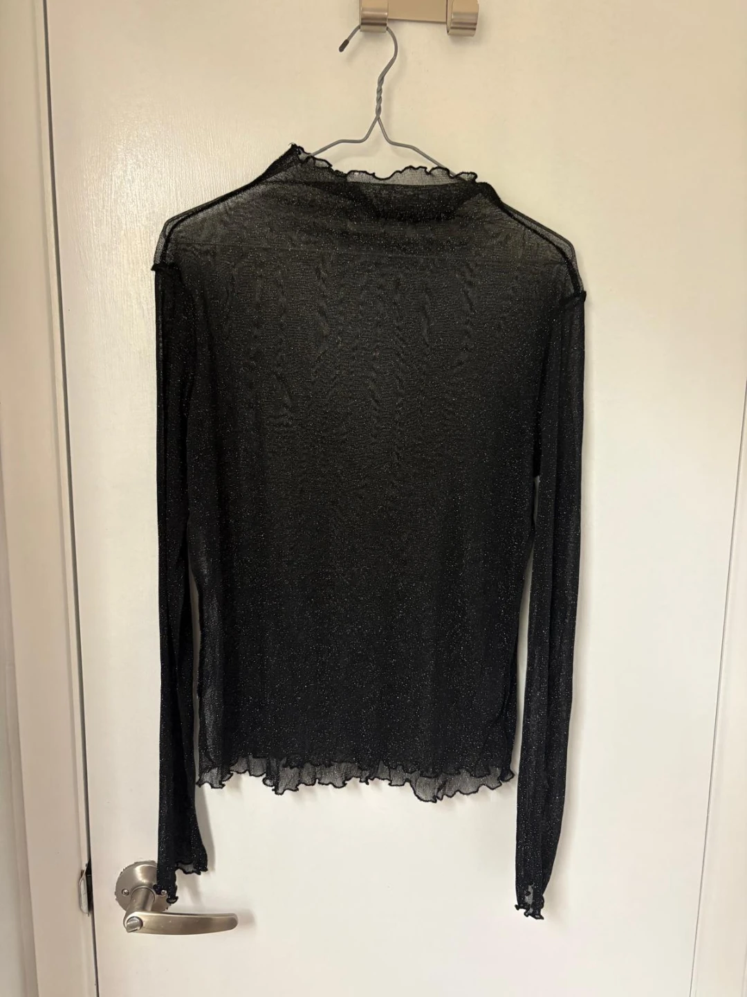 Sparkly Sheer Mock Neck Top
